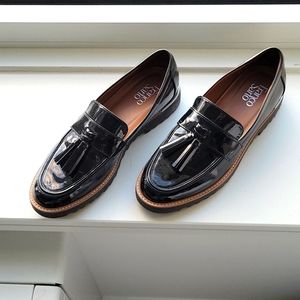 Franco Sarto Black Patent Leather Loafers